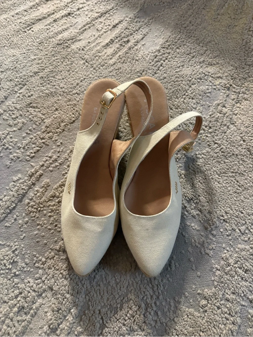 Viscata Palomera Canvas Espadrille Wedges beige slingback cotton Spain 41 / 10 - Picture 5 of 15